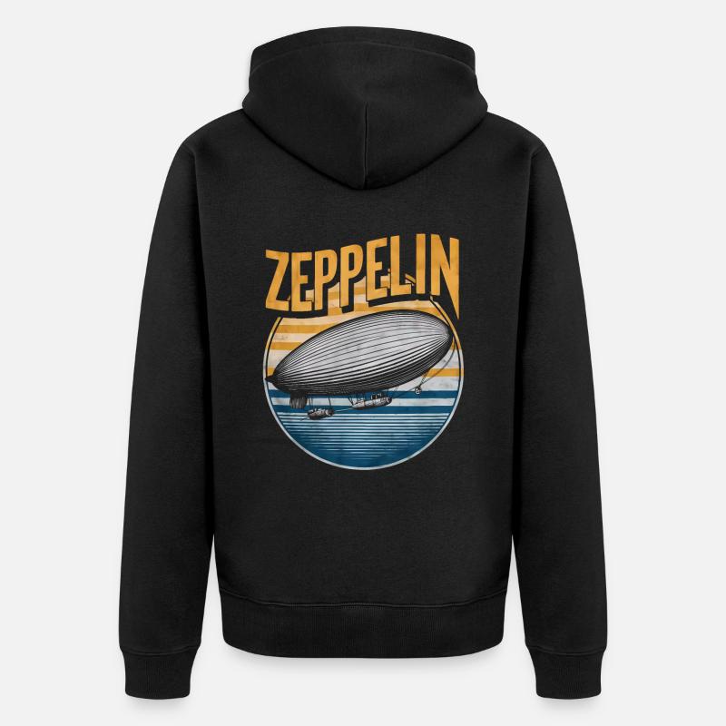 Luftschiff Zeppelin Geschenk - Unisex Premium Bio Zip Hoodie - Schwarz