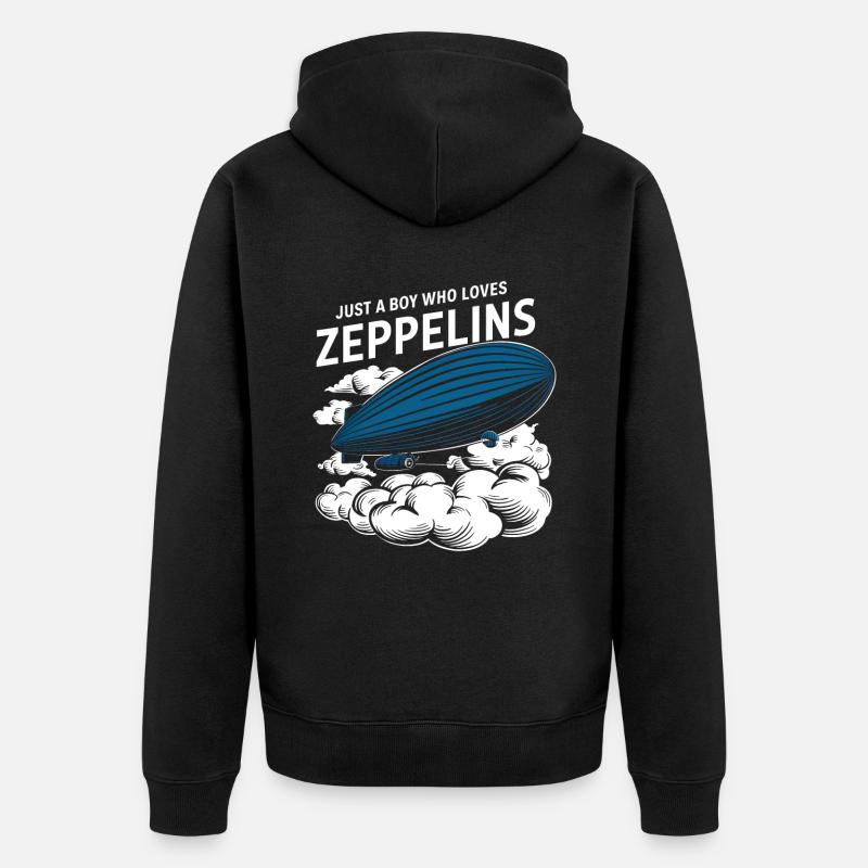 Luftschiff Zeppelin Geschenk - Unisex Premium Bio Zip Hoodie - Schwarz