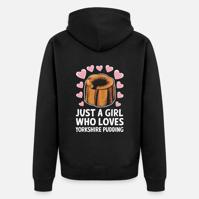 Yorkshire Pudding Geschenk - Unisex Premium Bio Zip Hoodie - Schwarz
