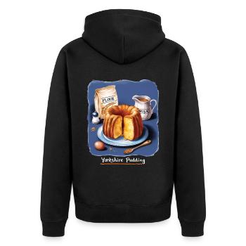 Yorkshire Pudding Geschenk - Unisex Premium Bio Zip Hoodie - Schwarz - Hinten - Nico (187cm)