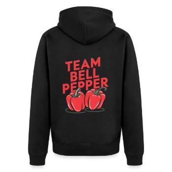 Paprika Geschenk - Unisex Premium Bio Zip Hoodie - Schwarz - Hinten - Nico (187cm)