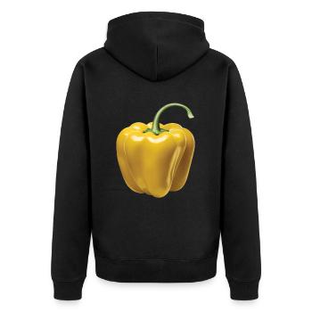 Paprika Geschenk - Unisex Premium Bio Zip Hoodie - Schwarz - Hinten - Nico (187cm)