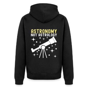 Atronome Astronomy - Unisex Premium Organic Zip Hoodie - black - Back - Nico (187cm)