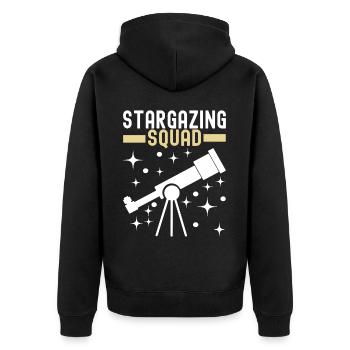 Atronome Astronomy - Unisex Premium Organic Zip Hoodie - black - Back - Nico (187cm)