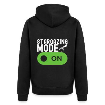 Atronome Astronomy - Unisex Premium Organic Zip Hoodie - black - Back - Nico (187cm)