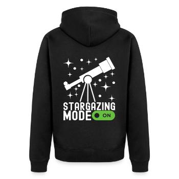 Atronome Astronomy - Unisex Premium Organic Zip Hoodie - black - Back - Nico (187cm)