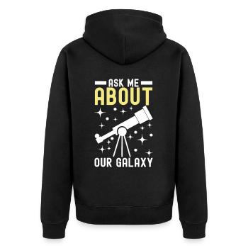 Atronome Astronomy - Unisex Premium Organic Zip Hoodie - black - Back - Nico (187cm)