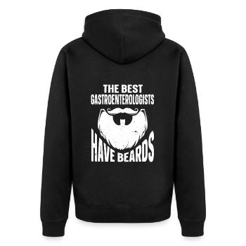 Beard Quote Bearded Men - Unisex Premium Bio Zip Hoodie - Schwarz - Hinten - Nico (187cm)