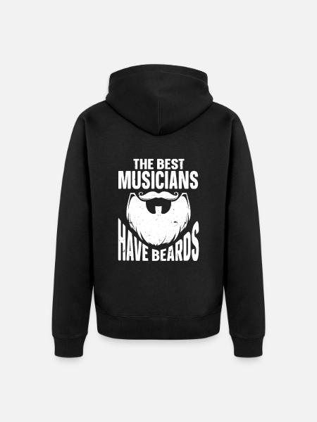 Beard Quote Bearded Men - Unisex Premium Bio Zip Hoodie - Schwarz