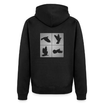 Taubenzüchter Taubensport Brieftauben Zubehör - Unisex Premium Bio Zip Hoodie - Schwarz - Hinten - Nico (187cm)