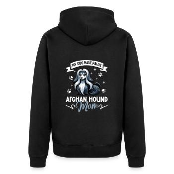 Maman lévrier afghan - Veste à capuche bio Premium Unisexe - noir - Dos - Nico (187cm)