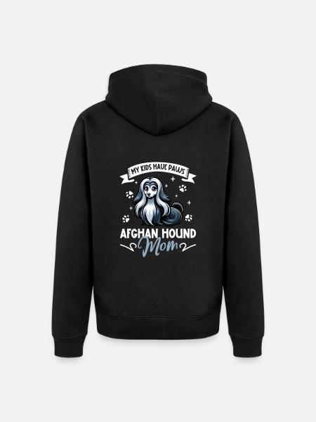 Afghanischer Windhund Mama - Unisex Premium Bio Zip Hoodie - Schwarz