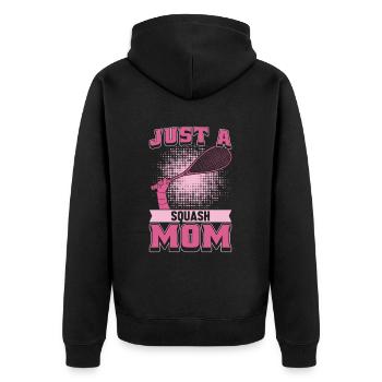 Squash Mutter Juste une maman de squash - Veste à capuche bio Premium Unisexe - noir - Dos - Nico (187cm)