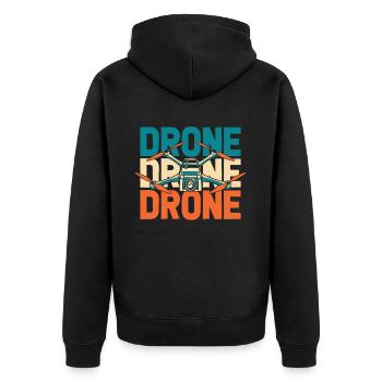 Drone Quadcopter - Unisex Premium Organic Zip Hoodie - black - Back - Nico (187cm)