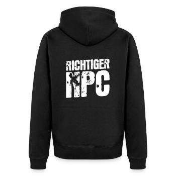 Real NPC Boy – Humour et style de joueur - Veste à capuche bio Premium Unisexe - noir - Dos - Nico (187cm)