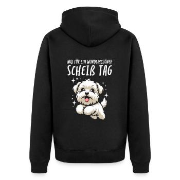 Wheaten Terrier Belle journée - Veste à capuche bio Premium Unisexe - noir - Dos - Nico (187cm)