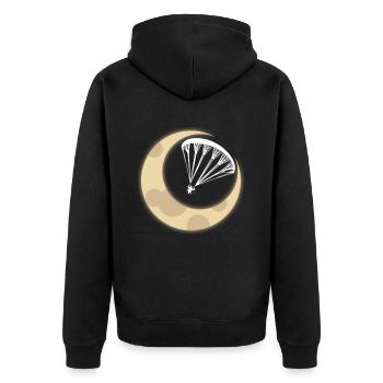 Paramotor Moon Paragliding Paragliding - Unisex Premium Organic Zip Hoodie - black - Back - Nico (187cm)