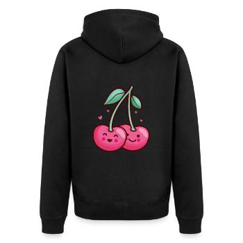 Cherry Cherry Tree Cherry Blossom Fruit Gift - Unisex Premium Organic Zip Hoodie - black - Back - Nico (187cm)