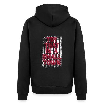 Country Music Countrymusic Geschenk - Unisex Premium Bio Zip Hoodie - Schwarz - Hinten - Nico (187cm)