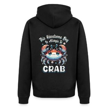 Allergie au cancer Allergique au crabe - Veste à capuche bio Premium Unisexe - noir - Dos - Nico (187cm)