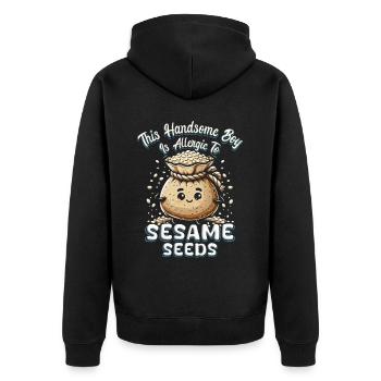 Capsule Fruit Allergy Allergic To Seeds - Unisex Premium Organic Zip Hoodie - black - Back - Nico (187cm)