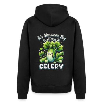 Allergie au céleri Allergique au céleri - Veste à capuche bio Premium Unisexe - noir - Dos - Nico (187cm)