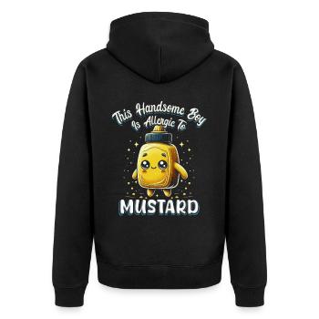 Mustard Allergy Allergic To Mustard - Unisex Premium Organic Zip Hoodie - black - Back - Nico (187cm)