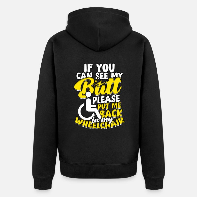 Rollstuhlfahrer Rollifahrer - Unisex Premium Bio Zip Hoodie - Schwarz