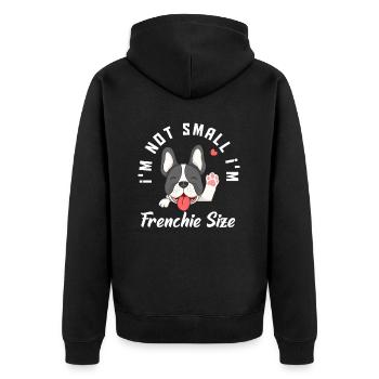 Pas petit bouledogue français chien chien - Veste à capuche bio Premium Unisexe - noir - Dos - Nico (187cm)