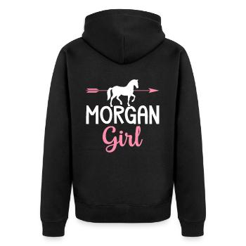 Morgan Mädchen Morgan Pferd Mädchen Pferde Liebhab - Unisex Premium Bio Zip Hoodie - Schwarz - Hinten - Nico (187cm)