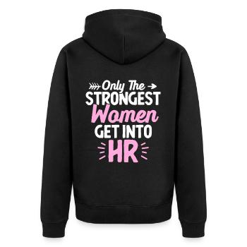 Ressources humaines HR Lady Seules les femmes les plus fortes k - Veste à capuche bio Premium Unisexe - noir - Dos - Nico (187cm)
