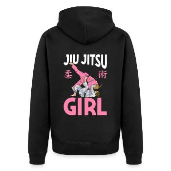 Jiu Jitsu Girl BJJ Martial Arts - Unisex Premium Organic Zip Hoodie - black - Back - Nico (187cm)