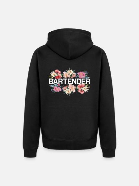 Bartender Mixologist Flowers - Unisex Premium Bio Zip Hoodie - Schwarz