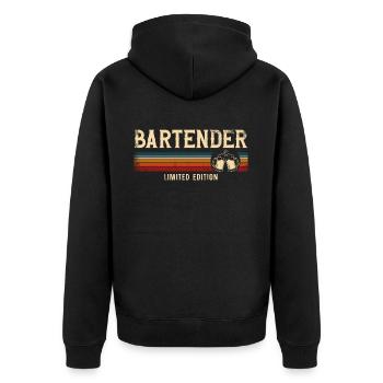 Bartender Mixologist Retro Vintage - Unisex Premium Organic Zip Hoodie - black - Back - Nico (187cm)