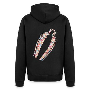 Bartender Mixologist Floral - Unisex Premium Bio Zip Hoodie - Schwarz - Hinten - Nico (187cm)