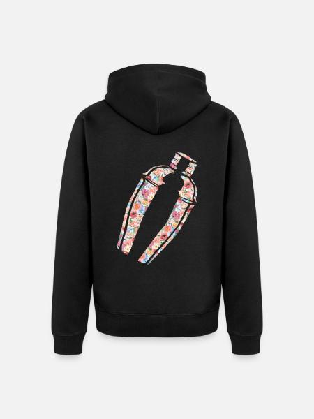Bartender Mixologist Floral - Unisex Premium Organic Zip Hoodie - black