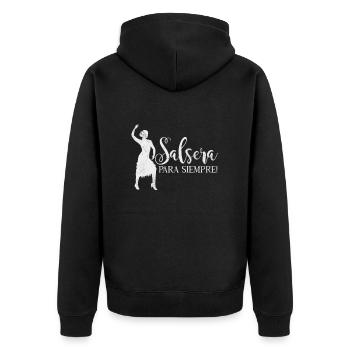 Salsa - Unisex Premium Bio Zip Hoodie - Schwarz - Hinten - Nico (187cm)