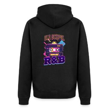 90s R&B Old School R&B - Unisex Premium Organic Zip Hoodie - black - Back - Nico (187cm)