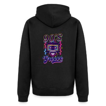 90s R&B 90'S Groove - Unisex Premium Organic Zip Hoodie - black - Back - Nico (187cm)