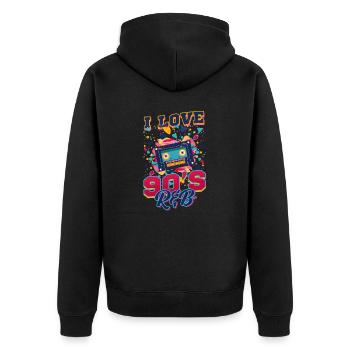 90s R&B I Love 90'S R&B - Unisex Premium Organic Zip Hoodie - black - Back - Nico (187cm)