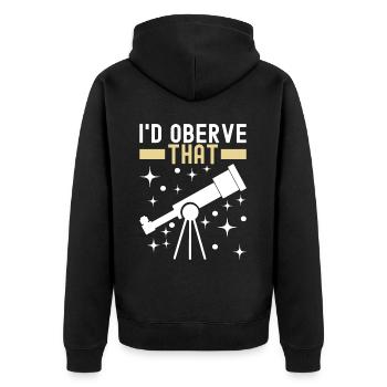 Astronomie astronome - Veste à capuche bio Premium Unisexe - noir - Dos - Nico (187cm)