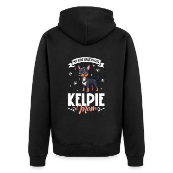 Maman Kelpie australienne - Veste à capuche bio Premium Unisexe - noir - Dos - Nico (187cm)
