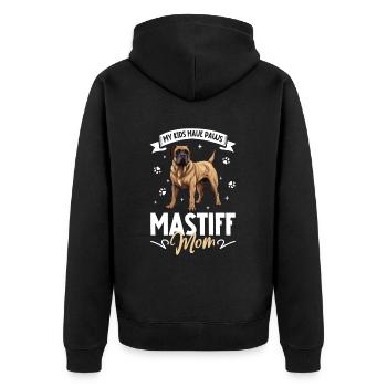 Assyrian Mastiff Mom - Unisex Premium Organic Zip Hoodie - black - Back - Nico (187cm)
