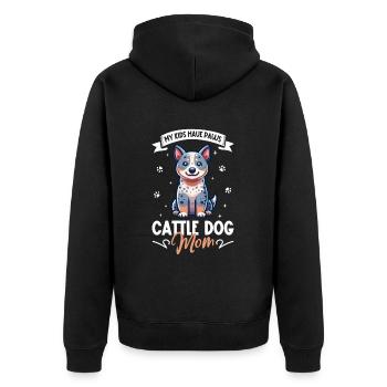 Australian Cattle Dog Mama - Unisex Premium Bio Zip Hoodie - Schwarz - Hinten - Nico (187cm)