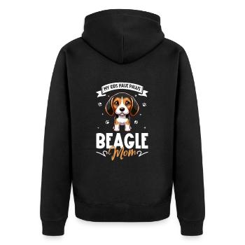 Beagle Mom - Unisex Premium Organic Zip Hoodie - black - Back - Nico (187cm)