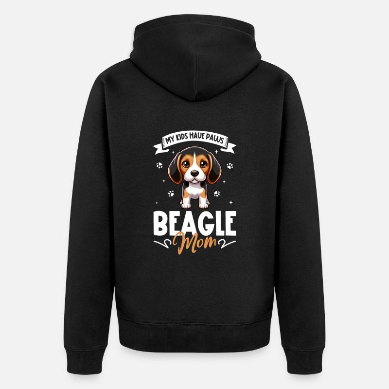 Beagle Mama - Unisex Premium Bio Zip Hoodie - Schwarz