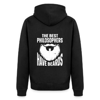Citation à barbe Hommes barbus - Veste à capuche bio Premium Unisexe - noir - Dos - Nico (187cm)
