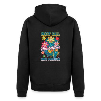 Unsichtbare Behinderung Nicht alle sind sichtbar - Unisex Premium Bio Zip Hoodie - Schwarz - Hinten - Nico (187cm)