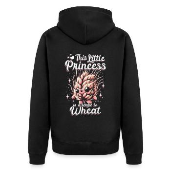 Wheat allergy - Unisex Premium Organic Zip Hoodie - black - Back - Nico (187cm)