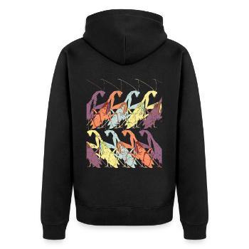 Gottesanbeterin Insekt - Unisex Premium Bio Zip Hoodie - Schwarz - Hinten - Nico (187cm)